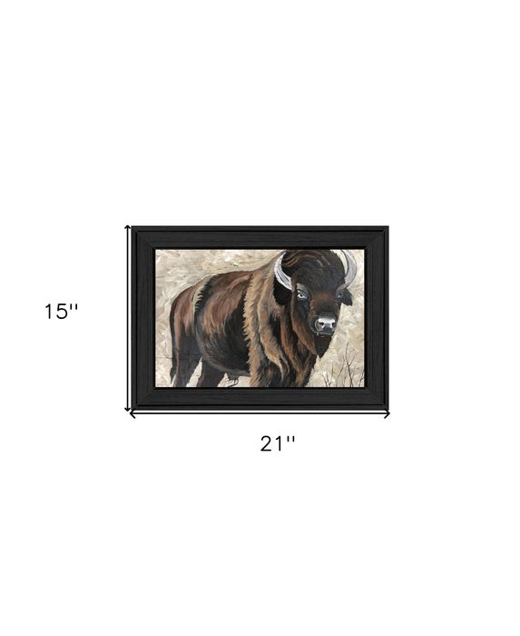 The Boss Bison Only Black Framed Print Wall Art