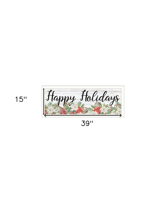 Happy Holiday White Framed Print Wall Art