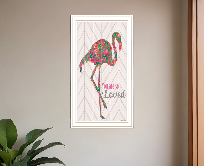 You are so loved Flamingo Black Framed Print Wall Art