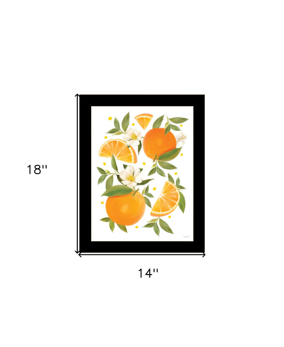 Citrus Orange Botanical Black Framed Print Wall Art