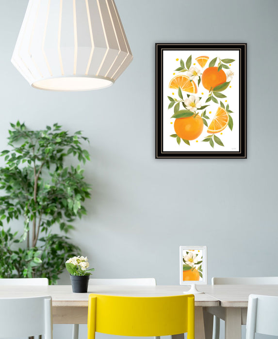 Citrus Orange Botanical Black Framed Print Wall Art