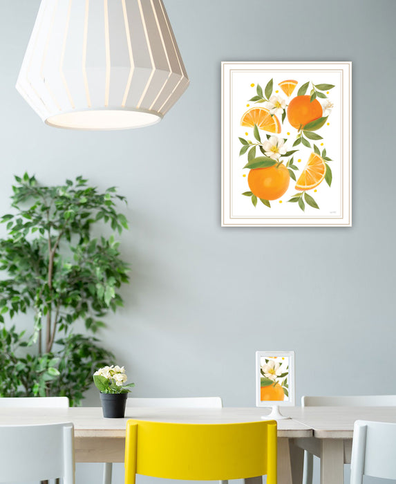 Citrus Orange Botanical Black Framed Print Wall Art