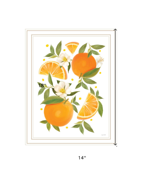 Citrus Orange Botanical Black Framed Print Wall Art