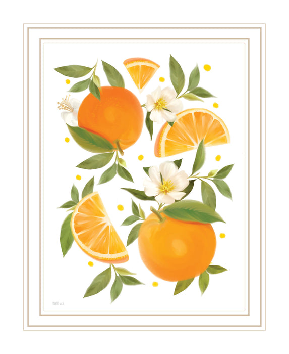 Citrus Orange Botanical Black Framed Print Wall Art