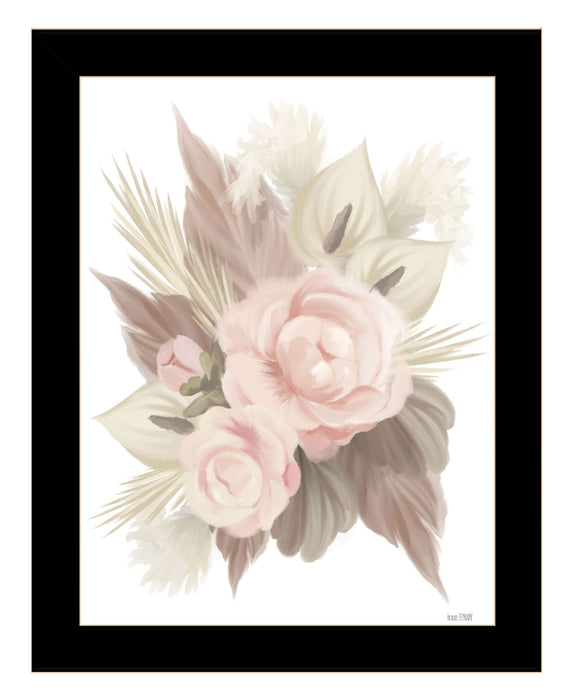 BOHEMIAN BOUQUET Black Framed Print Wall Art