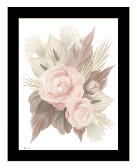 BOHEMIAN BOUQUET Black Framed Print Wall Art