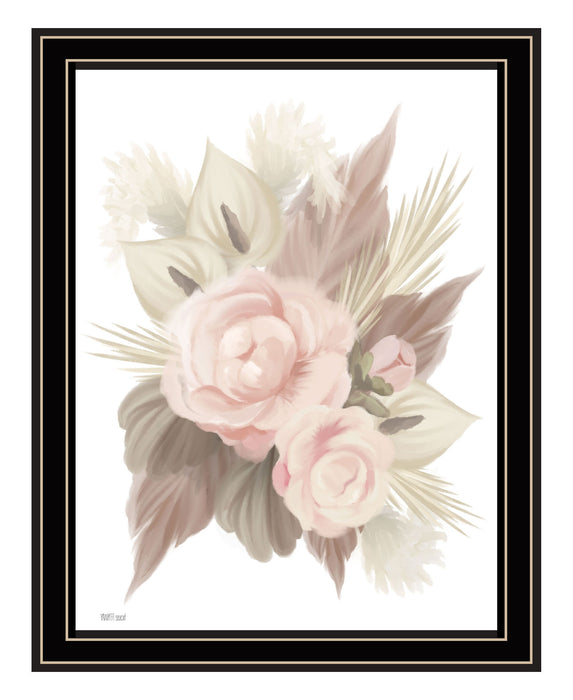 BOHEMIAN BOUQUET Black Framed Print Wall Art