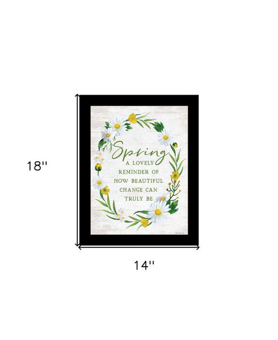 Spring Reminder Black Framed Print Wall Art