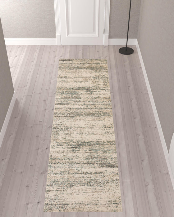 10' X 14' Gray and Ivory Abstract Power Loom Area Rug