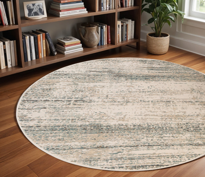 10' X 14' Gray and Ivory Abstract Power Loom Area Rug