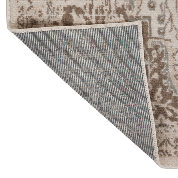 10' X 14' Gray and Light Cream Medallion Power Loom Area Rug