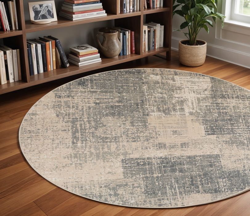 10' X 14' Gray and Light Blue Abstract Power Loom Area Rug