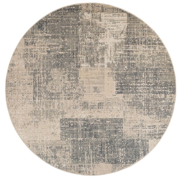 10' X 14' Gray and Light Blue Abstract Power Loom Area Rug