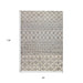 10' Gray and Ivory Geometric Shag Runner Rug - herplace.store