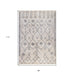 10' Gray and Ivory Geometric Shag Runner Rug - herplace.store