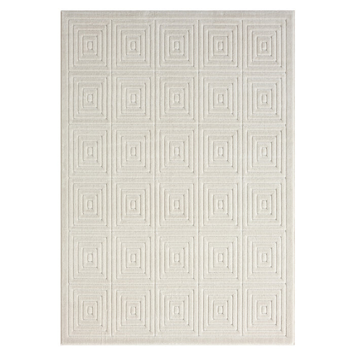 5' X 7' Ivory Geometric Area Rug