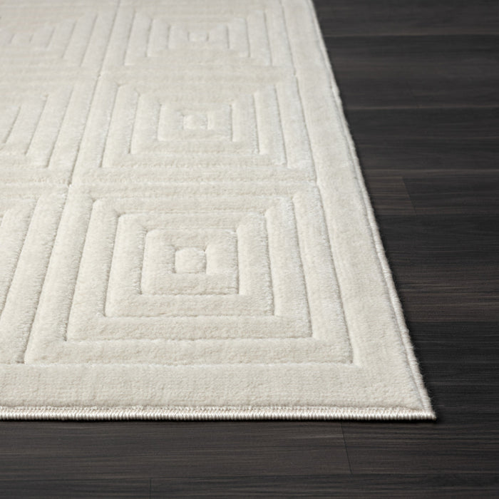 5' X 7' Ivory Geometric Area Rug