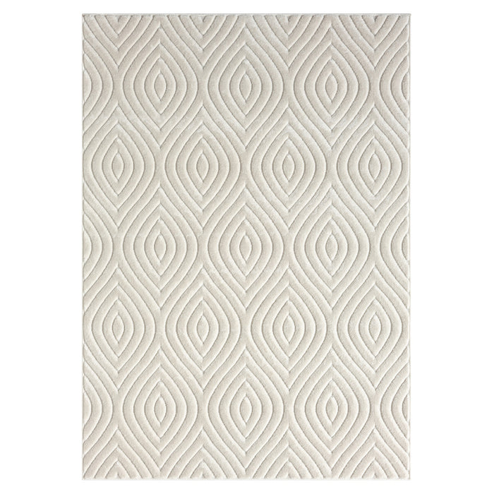 5' X 7' Ivory Trellis Area Rug