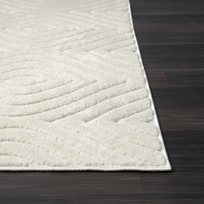 5' X 7' Ivory Trellis Area Rug