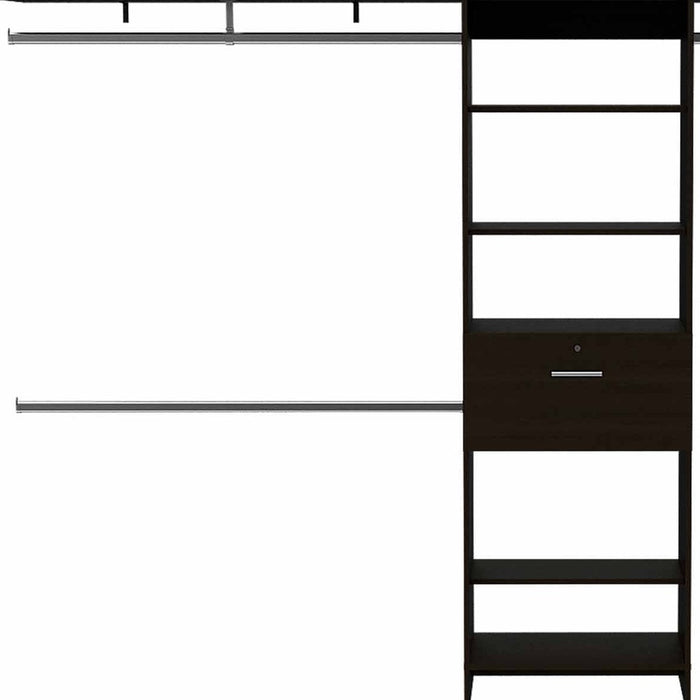 118" Black Manufactured Wood Closet System