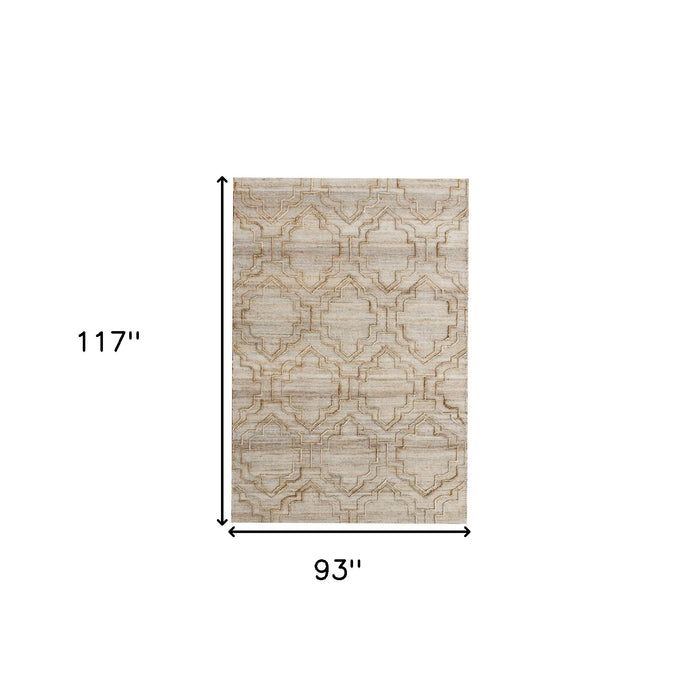 5' X 8' Brown Trellis Hand Woven Area Rug