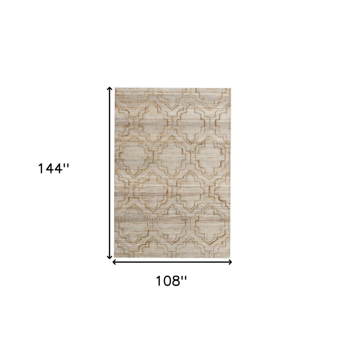 5' X 8' Brown Trellis Hand Woven Area Rug