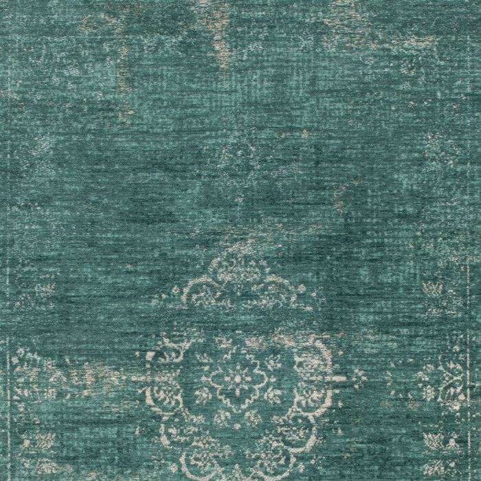 3' X 5' Gray and Green Medallion Non Skid Area Rug