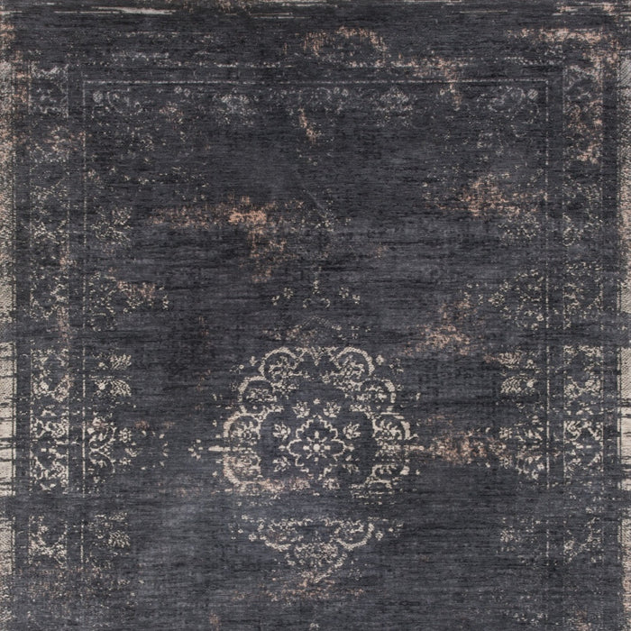 5' X 7' Gray and Black Medallion Non Skid Area Rug