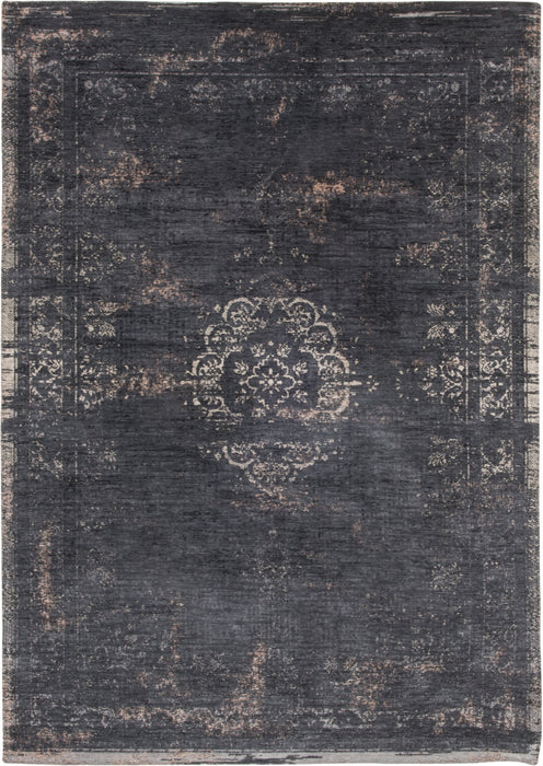 6' X 8' Gray and Black Medallion Non Skid Area Rug