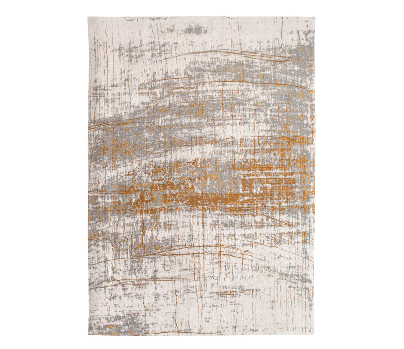 3' X 5' Gray and Gold Abstract Non Skid Area Rug