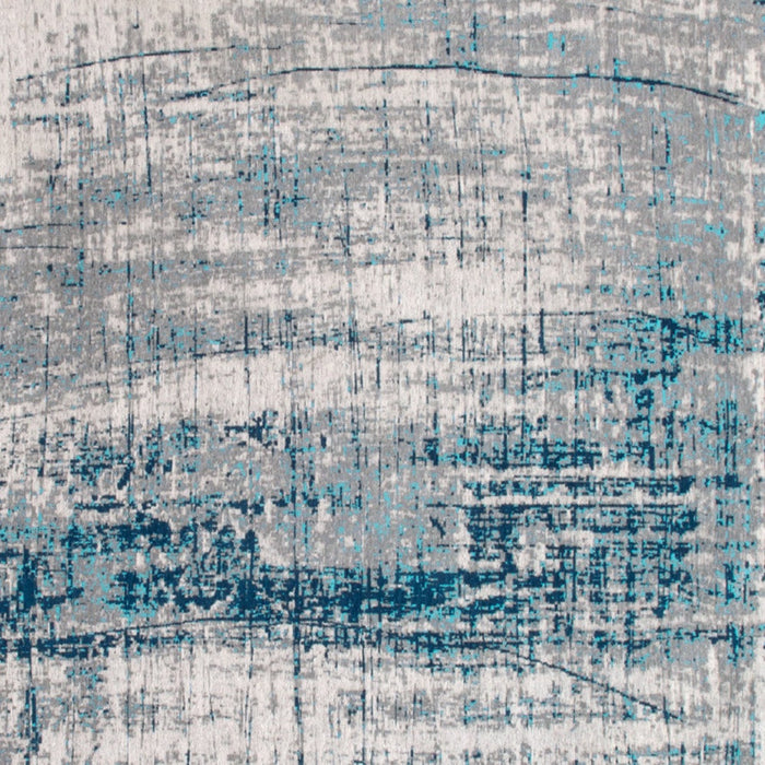 5' X 7' Blue and Gray Abstract Non Skid Area Rug