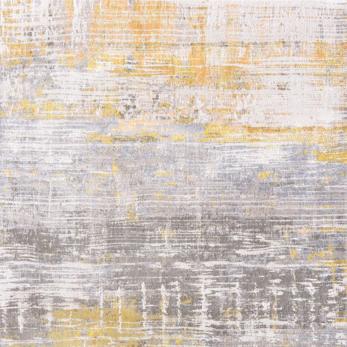 8' X 11' Gray and Yellow Abstract Non Skid Area Rug