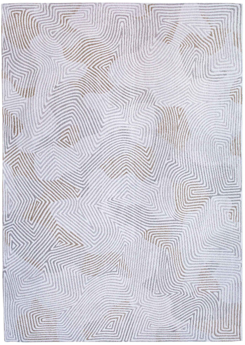 3' X 5' White Abstract Non Skid Area Rug