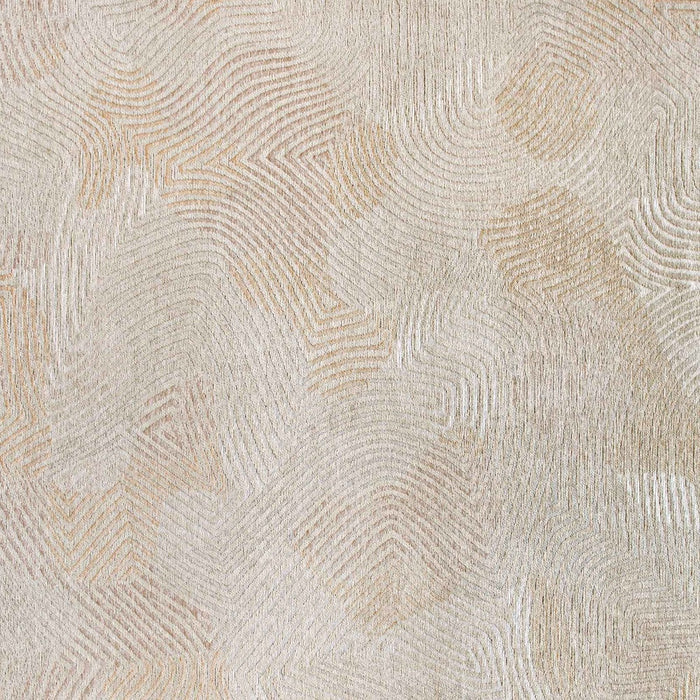 3' X 5' Beige and White Abstract Non Skid Area Rug