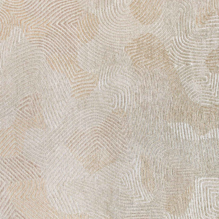 8' X 11' Beige and White Abstract Non Skid Area Rug