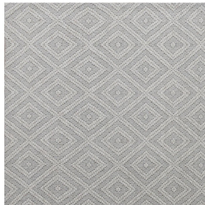 5' X 8' Gray and Ivory Geometric Hand Woven Non Skid Area Rug