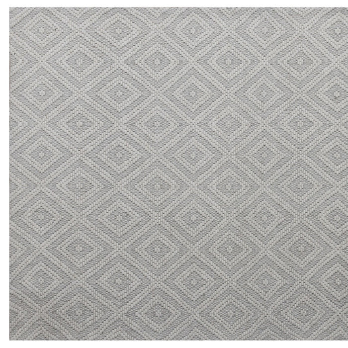 5' X 8' Gray and Ivory Geometric Hand Woven Non Skid Area Rug