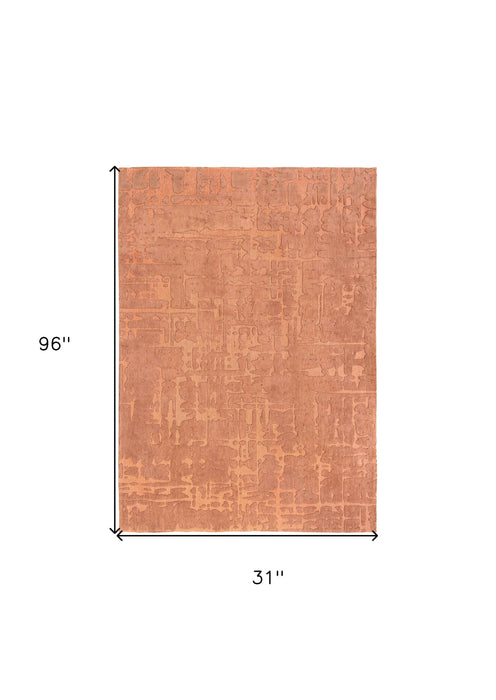 10' Orange Abstract Non Skid Area Rug