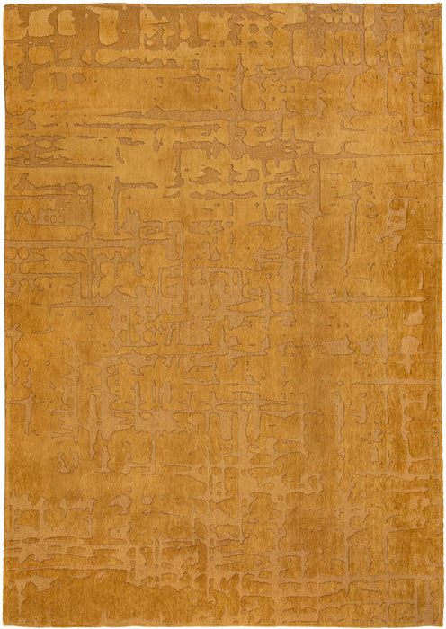 10' Yellow Abstract Non Skid Area Rug