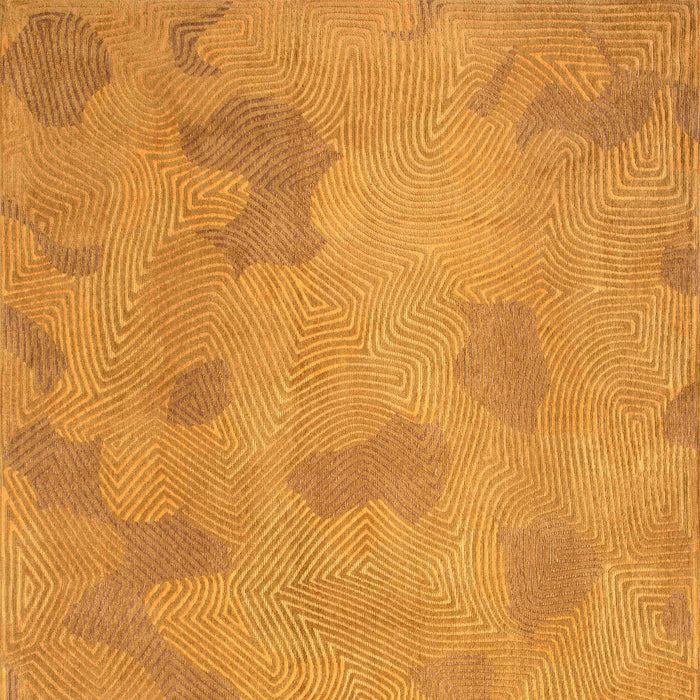 10' Yellow Abstract Non Skid Area Rug