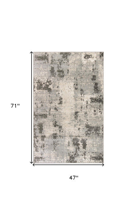 4' X 6' Cream Abstract Area Rug