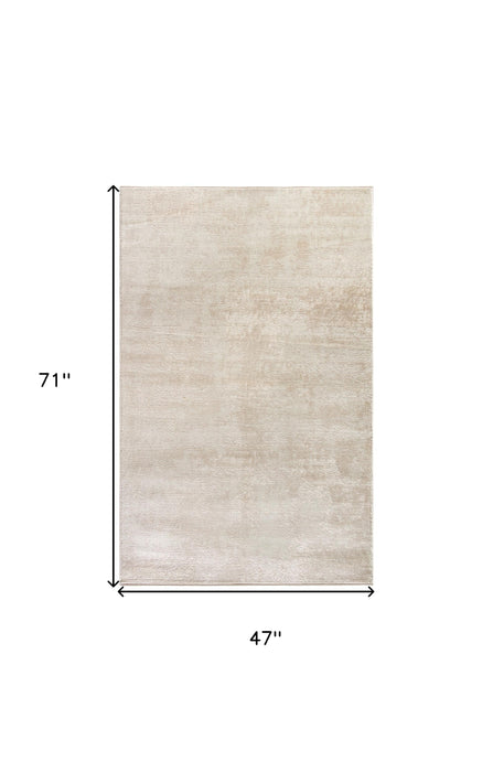 4' X 6' Cream Abstract Area Rug