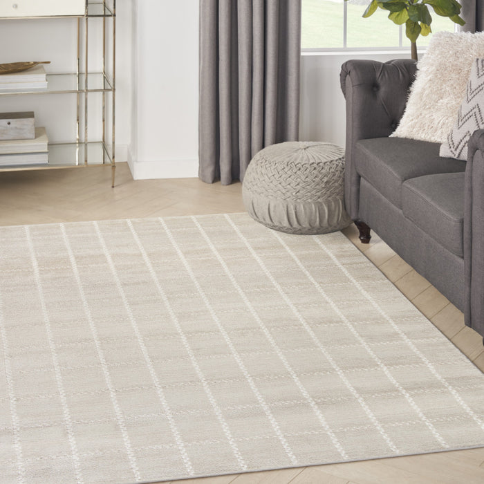 4' X 6' Cream Geometric Area Rug