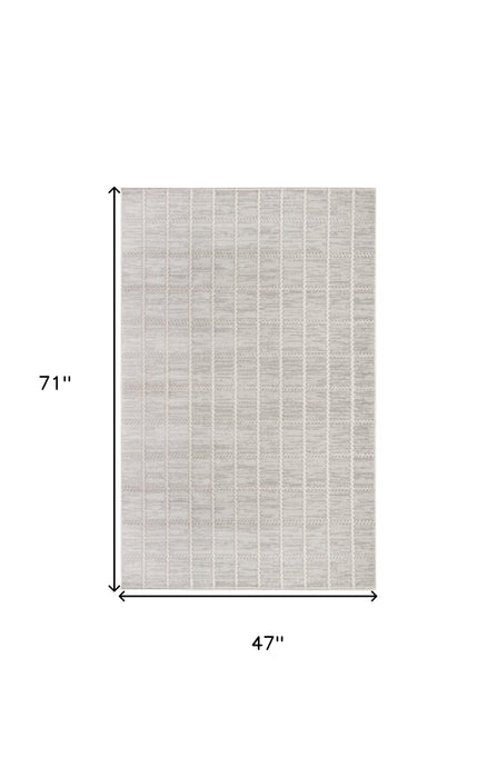 4' X 6' Gray Geometric Area Rug