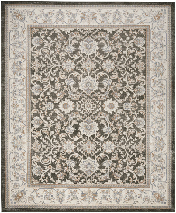 8' X 10' Gray Floral Distressed Area Rug