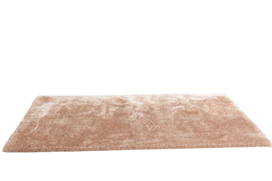 8' X 11' Beige Shag Hand Tufted Area Rug