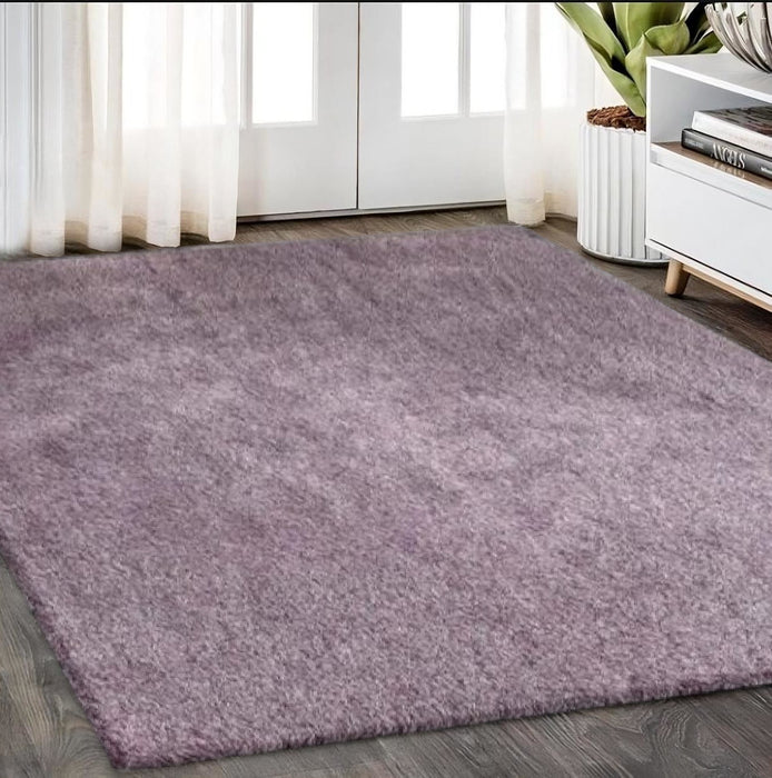 8' X 11' Purple Shag Hand Tufted Area Rug