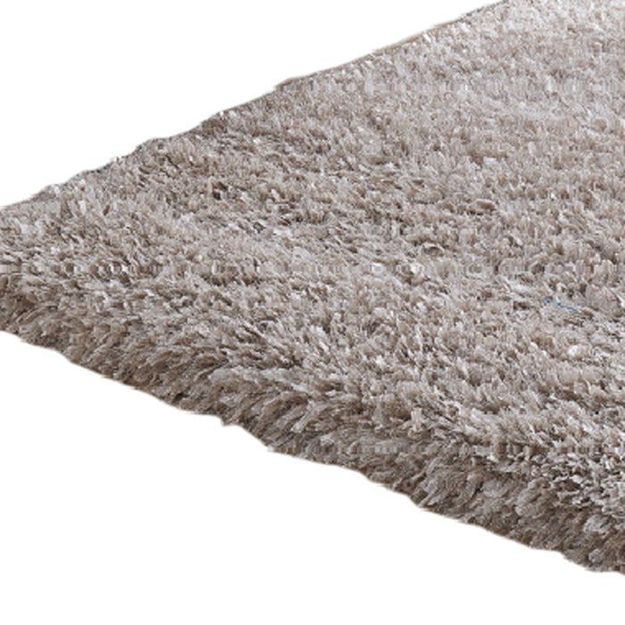 5' X 7' Beige Shag Hand Tufted Area Rug