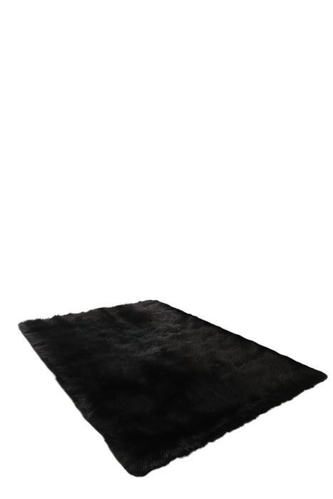 5' X 7' Charcoal Faux Sheepskin Shag Washable Area Rug