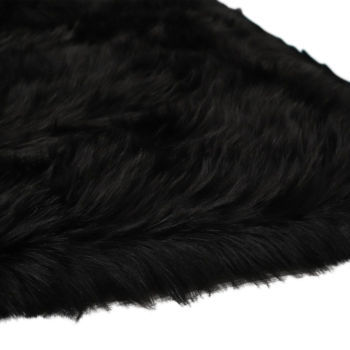 5' X 7' Charcoal Faux Sheepskin Shag Washable Area Rug